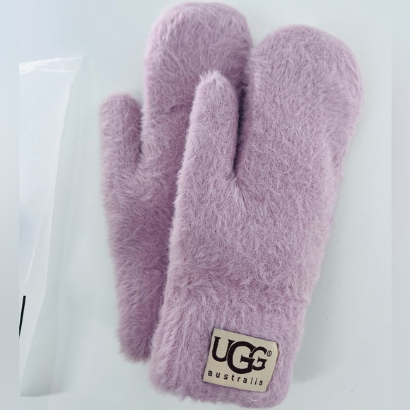 UGG Accessories - UGG Australia faux fur mittens rose quartz NEW